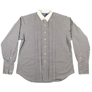 Polo Ralph Lauren Douglas Formal Shirt Mens 17.5 XL Black White Gingham